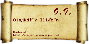 Olajkár Ilián névjegykártya